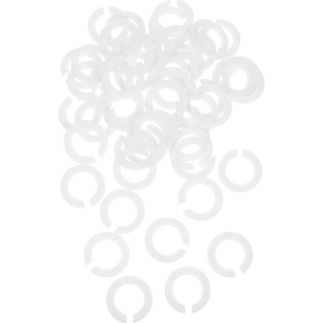 Lot de 50 Anneaux Convertisseurs E27 vers E14 en Plastique Blanc, Adaptateurs de Douille en C pour Abat-jour, Accessoires D'éclairage pour Lampe de Table et Plafonnier, Fixation (1/5)