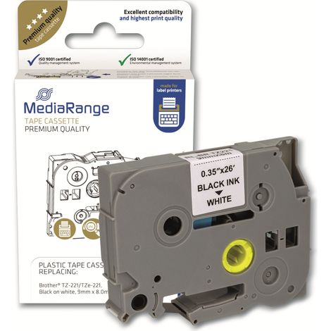 MEDIARANGE Schriftband MRBTZ221, ersetzt Brother TZ-221/TZe-221