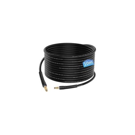 Manguera flexible de alta presión de 10 m para limpieza de desagües con conectores profesionales de clic. Compatible con hidrolimpiadoras Karcher K2, K3, K4, K5, K6 y K7.