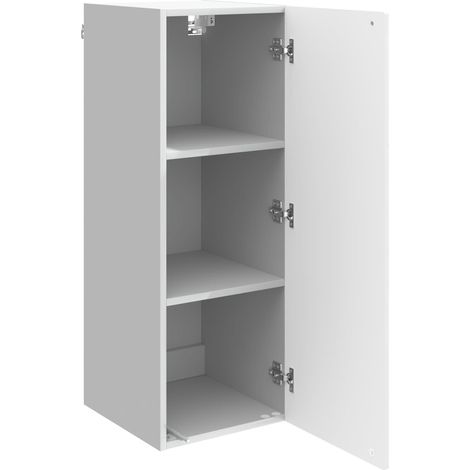 Armadietto a muro Mobiletto a muro Bianco Lucido 33 x 34,5 x 90 cm DAS390017 (1/5)