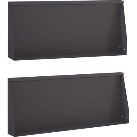 vidaXL Muro de Contención 2 uds. 100 x 12 x 40 cm Acero Negro (1/2)