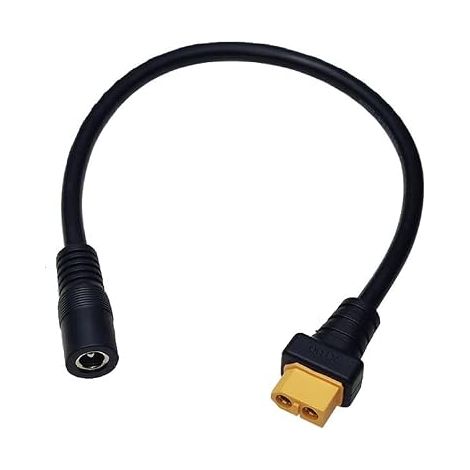 Câble Adaptateur XT60 vers DC 5.5x2.1mm pour Fer à Souder TS100, Drones FPV, Panneaux Solaires et Équipements Électroniques 30cm (1/5)