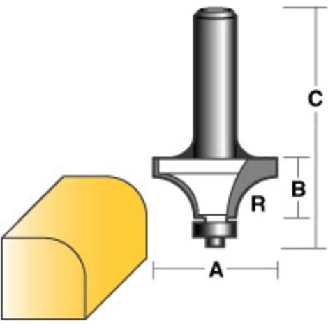 Carbitool Round Over Router Bit 5/16" W/Bearing 1/4" Shank
