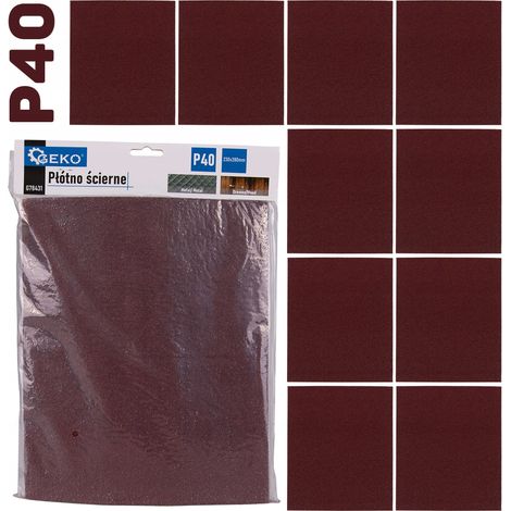 Papier abrasif geko p40 230x280mm flexible universel 10 pcs (1/3)