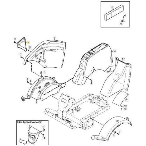 TAPA DE FUSIBLES LATERAL DERECHO ORIGINAL STIGA AMARILLO - 1135-2504-01