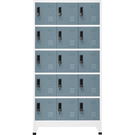 Maison Exclusive - Armadietto con Chiave Grigio Chiaro e Scuro 90x40x180cm Acciaio (1/5)