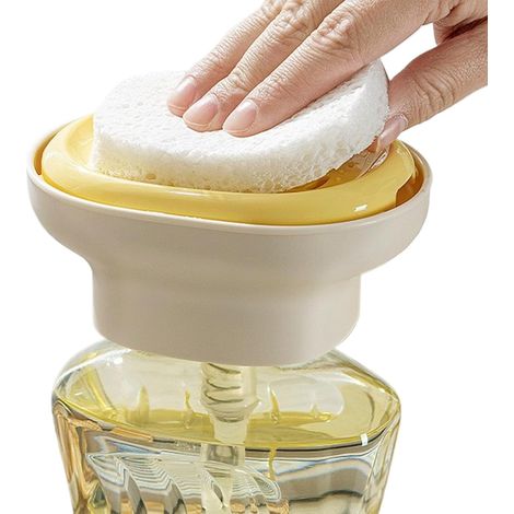 Distributeur de liquide vaisselle , porte-éponge , savon cuisine , bac d'égouttage rapide , solution