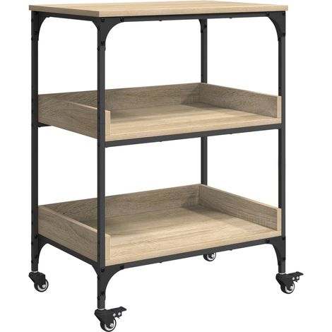 Carro de Cocina Roble Sonoma 60 x 41 x 80,5 cm vidaXL