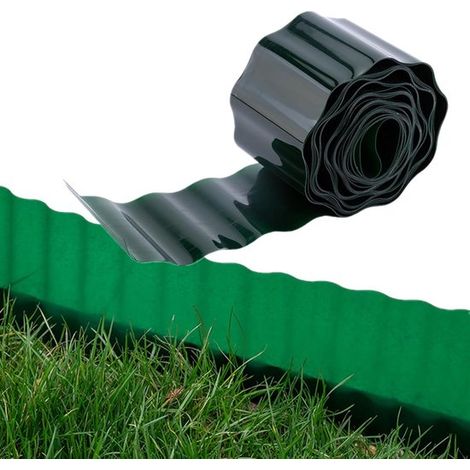 Bordo ondulato per aiuole, 15 cm x 9 m, in plastica, facile da installare per orti e aiuole. (1/5)