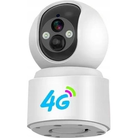 Nounou électronique à piles avec caméra rotative 3 MPx, compatible GSM et 4G LTE.