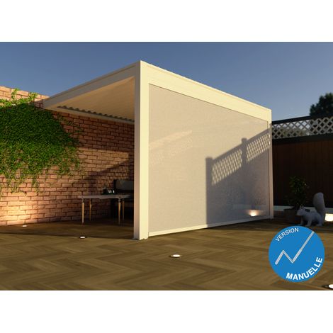 Store Façade Zippé 4m Blanc Pour Pergola Bioclimatique O ORIAL Made in France (1/4)
