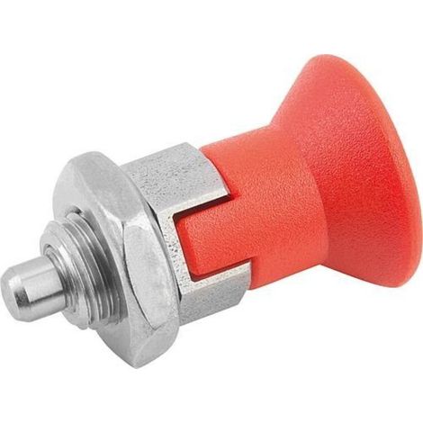 KIPP Arretierbolzen GR.2 M12x1,5 D6 Form D mit Rastnut Kontermutter kurz (1/3)