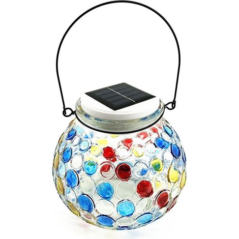 Farbwechselnde Solar-Pfauenlampe, Glasmosaikkugel, LED-Gartenleuchten für den Außenbereich