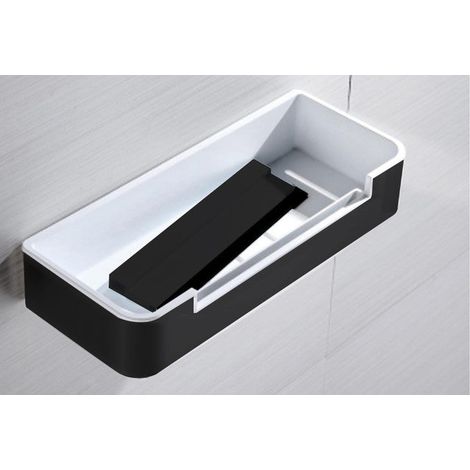 MANILLONS TORRENT 02826081 MARINA Repisa Rectangular Con Limpiamamparas Negro Mate - ref: 02826081 (1/2)