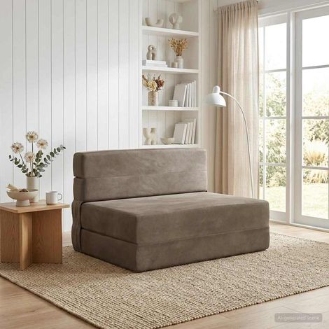 Sofá Cama Plegable Gris Claro 70 x 72 x 60 cm Tela (1/5)