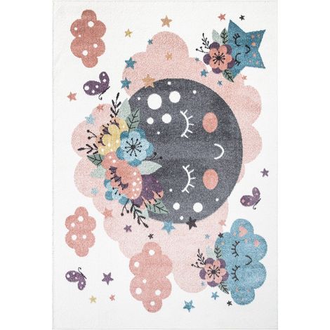 Tapis pour chambre d'enfant Crème Motif Nuages (Crème et Multicolore - 160x230cm) (1/5)