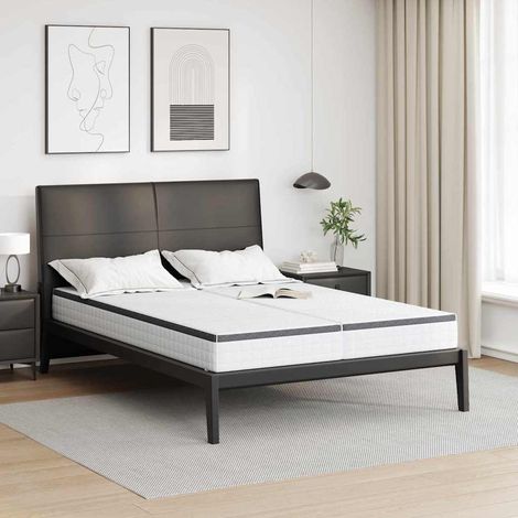 Matratze 2 pcs Weiß und Grau 80 x 200 cm Bonell Feder