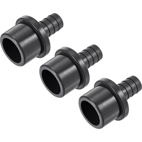 Lot de 3 raccords de tuyau en PVC cannelé 16 mm x 32 mm OD robinet droit adaptateur de tuyau raccord rapide, noir (1/5)