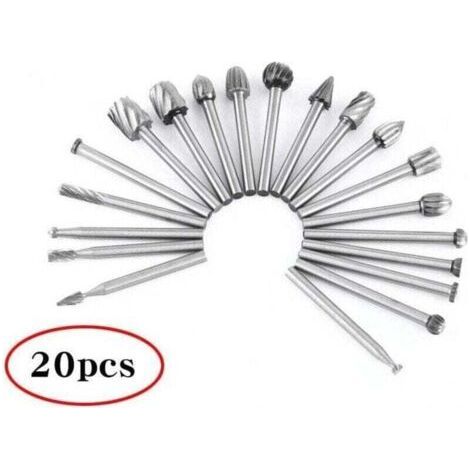 Rotary Tool - 20pcs High Speed Steel Countersunk Head Woodworking Cutter with 2, XU,35mm Shank / Accessory Rotary Tool for Woodworking, Carving - (1/4)