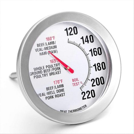 Fleischthermometer aus Edelstahl, Lebensmittelthermometer zum Kochen, Temperaturfühler für Gebäck, Süßwaren, Öl, Steaks, Pute (1/5)