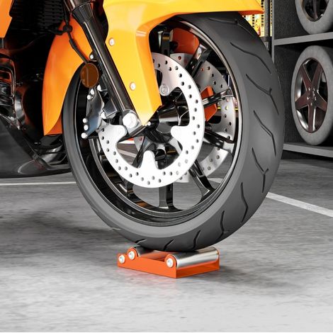 Support à rouleaux pour roue de moto, nettoyage et chaîne, 220 kg, orange HAVRYA (1/4)