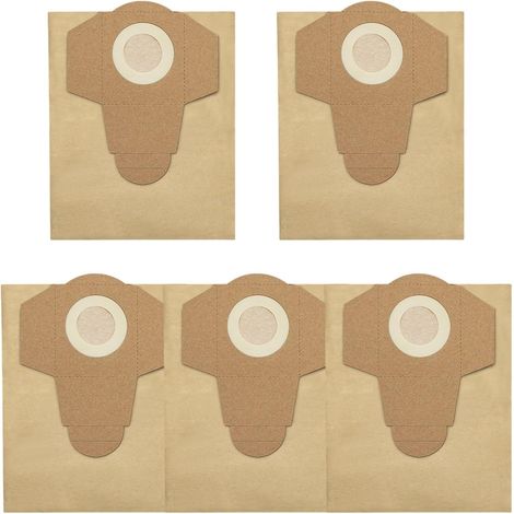5er-Packung 20-Liter-Staubbeutel für Nass- und Trockenreinigungen, passend für TC-VC 1825, 1815S, 1812S und X-Change 25L, Papierfilter mit hoher Kapazität und 65-mm-Löchern, einfache Entsorgung (1/5)