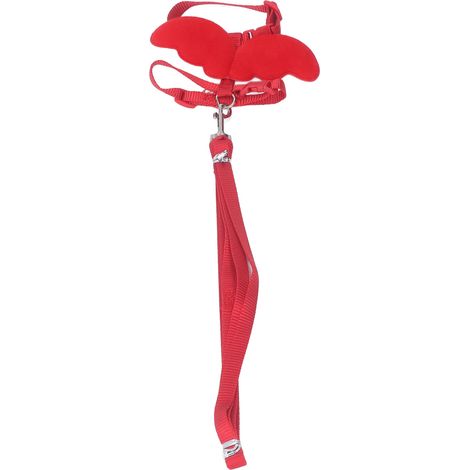 Harnais de canard laisse réglable taille aile forme pour petits animaux traction corde extérieur entraînement rouge S (1/5)