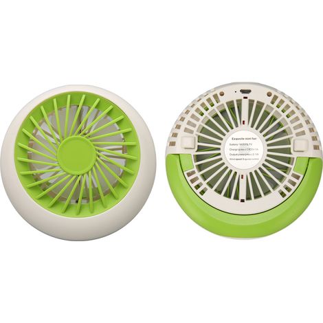 Multifunktionaler USB-Tischventilator mit 3 einstellbaren Geschwindigkeiten, leiser und starker Luftstrom, ideal für Schlafzimmer, Büro, Schreibtisch und Reisen (Grün) (1/5)