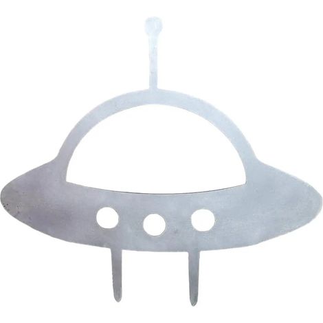 Piquet en mtal avec silhouette dOVNI pour jardin nuance de C (1/5)