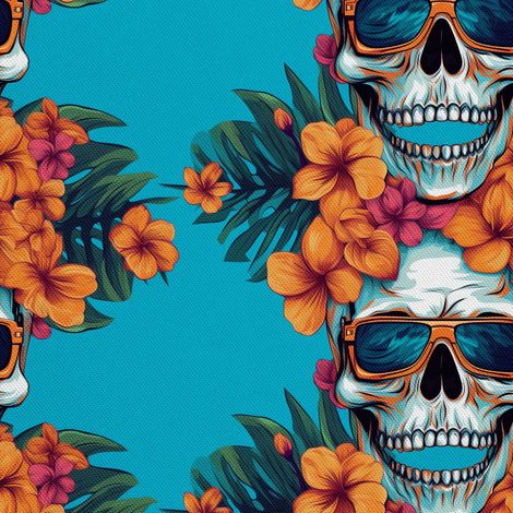 Tela decorativa para exteriores Oxford - Motivo de calavera I DX4952 (1/5)
