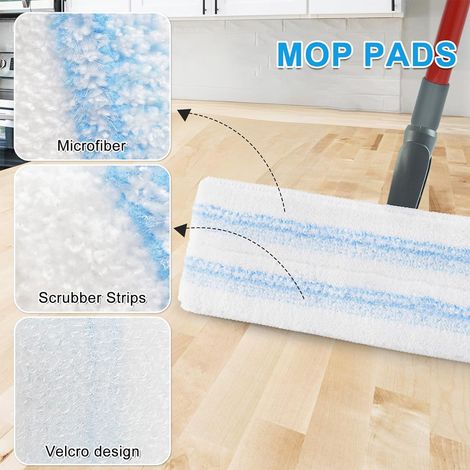 Lot de 4 Lingettes de rechange pour balai Vileda H2pro (O-Cedar) - Microfibre haute absorption (1/4)
