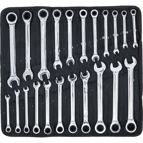 Bgs Technic – Jeu de clés mixtes à cliquet 22 pièces – Denture 72 dents – Angle de réglage 5° – Acier à outils chromé haute brillance (1/4)