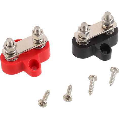 CCYKXA M6 1/4" 2-Piece Battery Terminal Block 12-48V DC Bus Bar for RV Truck Camper Boat