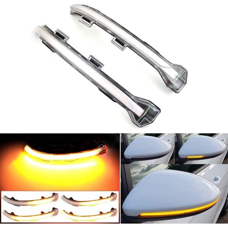 Paire de clignotants dynamiques à LED pour VW Golf 7 MK7 GTI 7 R 7.5 Golf Sportsvan (coquille blanche (jaune)) (1/5)