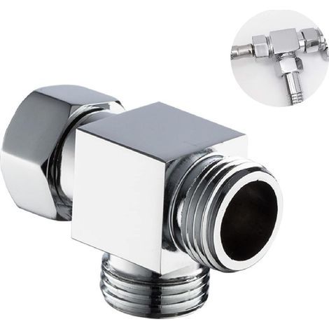 Robinet inverseur de douche à 3 voies G 1/2" - Adaptateur en T pour douche - Inverseur de douche pour salle de bain et cuisine