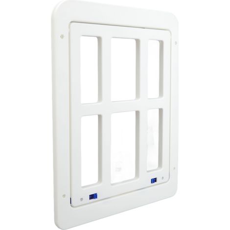 Porte pour chien/chat en ABS épais, anti-moustiques, avec double aimant et verrouillage, et vis de fixation. (1/5)