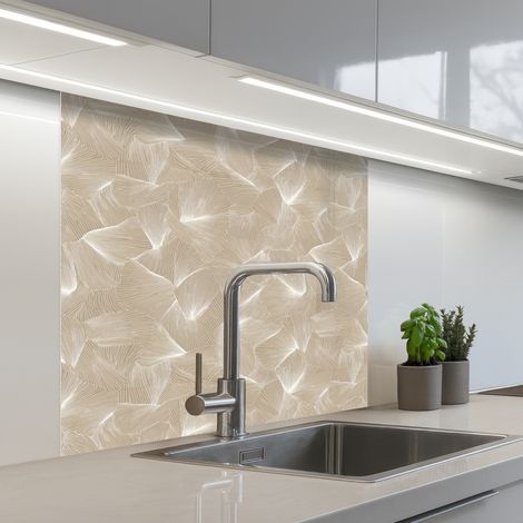 Kitchen Splashback Organic - Texture - Beige 80x80 cm