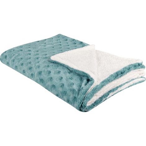 Plaid Couvre-lit Moderne et Doux 150 x 200 cm en Polyester Vert Clair Kandilli (1/5)