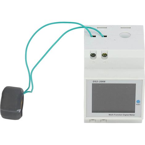 Compteur de puissance rail DIN AC 40-300V 0-45000W, moniteur LCD ampèremètre voltmètre multifonction D52-2066, mesure tension courant et puissance. (1/5)
