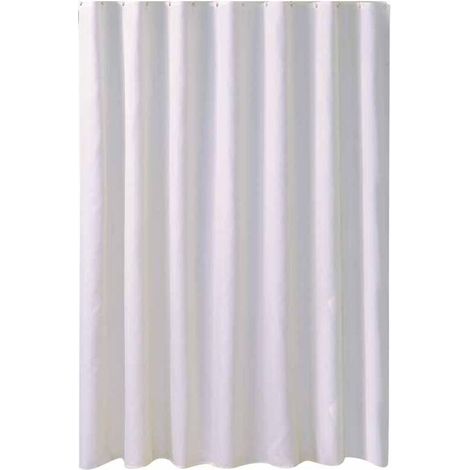 Rideau de douche blanc, imperméable, en tissu antibactérien, lavable en machine, avec plusieurs crochets, décoration de salle de bain, 240 x 200 cm