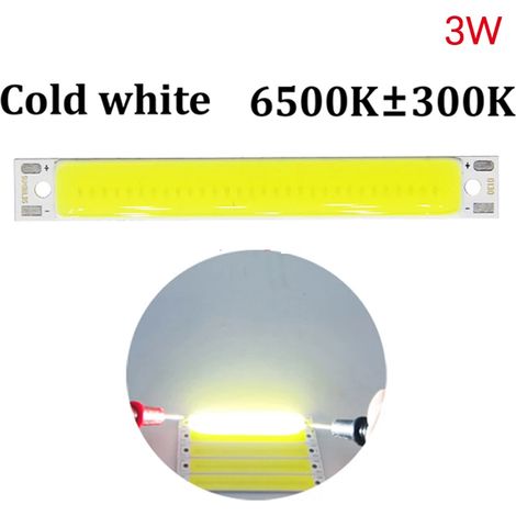 Lampes de croissance pour plantes (Blanc froid) 1 bande LED COB 3 V/3,7 V CC 60 mm x 8 mm, 3 W, blanc chaud/froid, bleu/rouge, pour lampe de travail de vélo (DIY). (1/5)