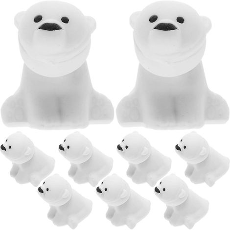 Lot de 20 gommes en forme d'ours polaire, mini gommes à crayon, fournitures de papeterie pour enfants-3.00X2.70X2.60CM-White (1/3)