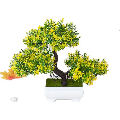 Plantes Artificielles, Design de Bonsai, Décoration Intérieure Extérieure, JAUNE (1/2)