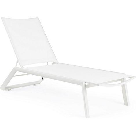Lettino in alluminio Cruise con ruote bianco (1/5)