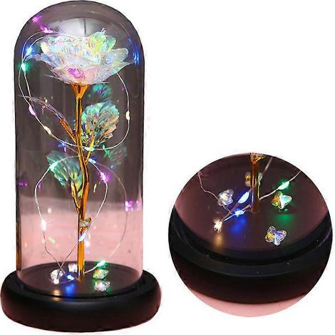Roses artificielles éternelles, cadeau pour femme, cadeau d'anniversaire de mariage, Saint-Valentin pour sa grand-mère, anniversaire, guirlande lumineuse de fleurs artificielles éternelles galaxie (1/4)