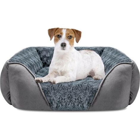 Panier pour Chiens Chats lit, Lit Chien pour Grand Chien et Chat, 63x53x20cm, Gris (1/5)