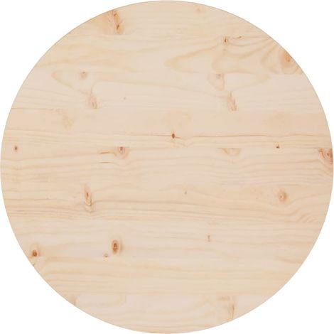 vidaXL Piano Tavolo Ø60x2,5 cm in Legno Massello di Pino (1/5)