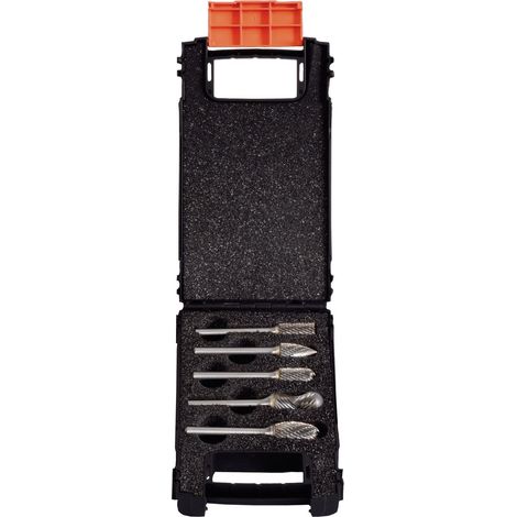 Projahn Frässtifte HM, 5-tlg. in Kassette Form B, C, E, G Kopfdurchmesser 9.6 mm und Form X (1/2)