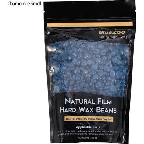 Blue Zoo 250g Cire Dure Épilation Naturelle à l'Extrait de Camomille pour Corps et Visage - Cire Chaude Dépilatoire (1/5)