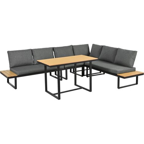 DINING-LOUNGESETmit verstellbarer Neigefunktion (5-stufig, bis zu 55°).
